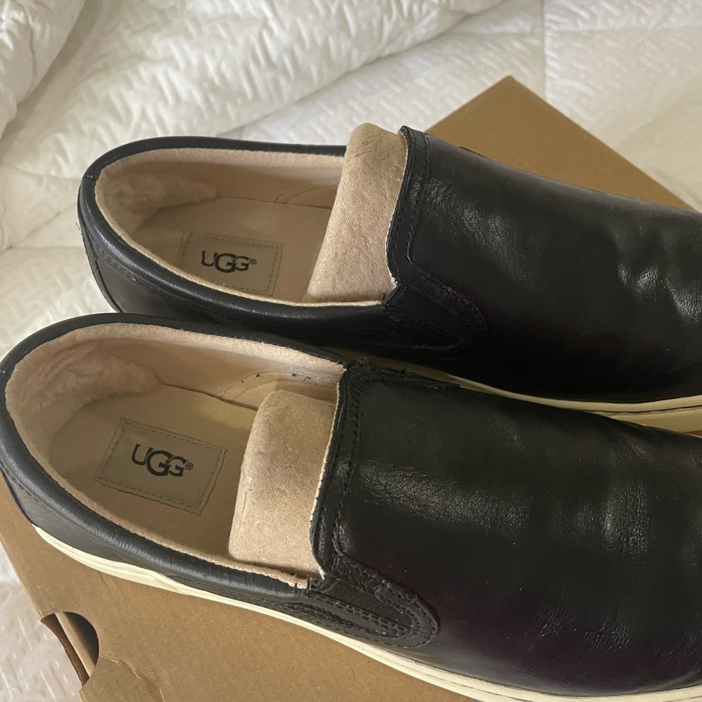 UGG Black Leather Fierce Slip-on